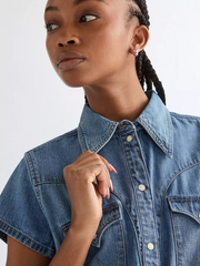 DAMSKA KOSZULA JEANSOWA WRANGLER SS STYLIZED WESTERN HAZY HORIZON 112378113