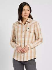DAMSKA KOSZULA LEE REGULAR WESTERN SHIRT KHAKI PLAID 112370979