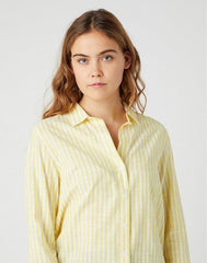 Damska Koszula Materiałowa Wrangler Stripe Shirt Buttercup Yello W5R6BDXJF 112130317