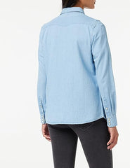 Damska Koszulka Jeansowa Wrangler LS Denim Shirt Mid Indigo W5Z0C3X8E