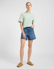 Damska Koszulka Lee Embroidery Pocket Tee Soft Sage 112363833