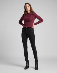 Damska Koszulka Lee High Neck Ls Rib Tee Red Ochre L44DPHOE 112109823