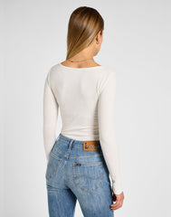 Damska Koszulka Lee Ls Boat Neck Tee Ecru 112355203
