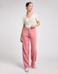 Damska Koszulka Lee SS Henley Ecru 112333722