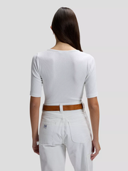 DAMSKA KOSZULKA LEE SS SQUARED NECK BRIGHT WHITE 112377002