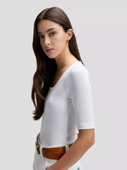 DAMSKA KOSZULKA LEE SS SQUARED NECK BRIGHT WHITE 112377002