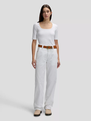 DAMSKA KOSZULKA LEE SS SQUARED NECK BRIGHT WHITE 112377002