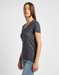 Damska Koszulka Lee V Neck Tee Black 112360427