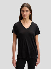 DAMSKA KOSZULKA LEE V NECK TEE BLACK 112378740