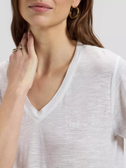 DAMSKA KOSZULKA LEE V NECK TEE BRIGHT WHITE 112360426