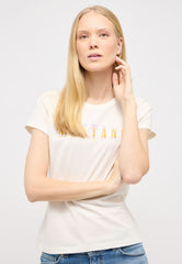 Damska Koszulka Mustang Logo T-shirt Loa Whisper White 1015177 2013