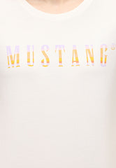 Damska Koszulka Mustang Logo T-shirt Loa Whisper White 1015177 2013