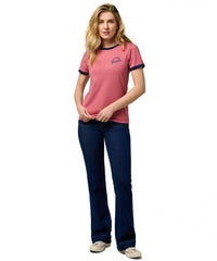 Damska Koszulka Wrangler Ringer Tee Mauvewood 112370817
