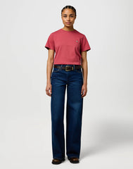 Damska Koszulka Wrangler Sign Off Tee Earth Red 112370739