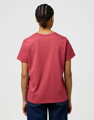 Damska Koszulka Wrangler Sign Off Tee Earth Red 112370739