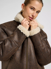 DAMSKA KURTKA LEE AVIATOR JACKET LUXE BROWN 112371079
