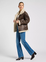 DAMSKA KURTKA LEE AVIATOR JACKET LUXE BROWN 112371079