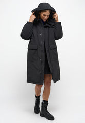 Damska Kurtka Zimowa Pikowana Mustang Long Parka Moonless Night 1014581 4137