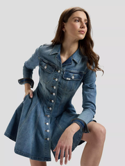 DAMSKA SUKIENKA JEANSOWA LEE LS FITTED DRESS DARK SHADE 112385521