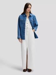 DAMSKA SUKIENKA JEANSOWA LEE MAXI DENIM DRESS POWDER WHITE 112376937