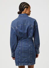 Damska Sukienka Jeansowa Wrangler Darted Skirt Dress Sapphire Trace 112370802