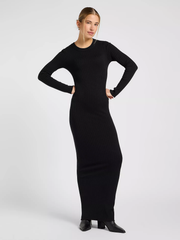 DAMSKA SUKIENKA MATERIAŁOWA LEE CREW NECK MAXI DRESS UNIONALL BLACK 112371664