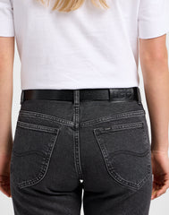 Damski Pasek Lee Wide Leather Belt Black 112331154