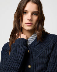 Damski Sweter Wrangler Western Cardigan Dark Navy 112370796