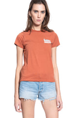 DAMSKI T-SHIRT LEE CREW NECK TEE BURNT OCRA L41LYGOM 112109078