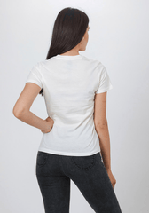 Damski T-Shirt Lee Slim Logo Tee White Canvas L44CEPRR 112109812