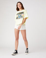 DAMSKI T-SHIRT WRANGLER BOXY TEE WAX YELLOW W7S2-GF-X9B 112132116
