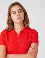 Damski T-Shirt Wrangler Polo Flame Red W7Q1-K4-R06 112132076