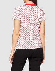 DAMSKI T-SHIRT WRANGLER SS AOP TEE FLAME RED W7ZD-D3-R06 112132197