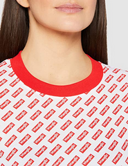 DAMSKI T-SHIRT WRANGLER SS AOP TEE FLAME RED W7ZD-D3-R06 112132197