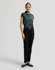 DAMSKIE KOSZULKA LEE LOGO TEE WASHED BLACK 112377778