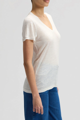 DAMSKIE KOSZULKA LEE V NECK ECRU 112377020