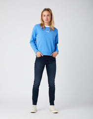 Damskie Spodnie Jeansowe Wrangler Skinny Nighttime Black W28KLT86R 112141286