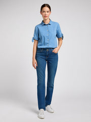 Damskie Spodnie Jeansowe Lee Marion Straight Sunken Waterfall 112351240