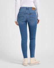 Damskie Spodnie Lee Scarlett High Zip Blue Buzz 112370946