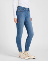 Damskie Spodnie Lee Scarlett High Zip Blue Buzz 112370946