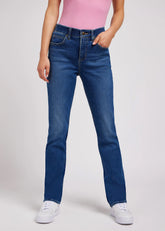 Damskie Spodnie Lee Ulc Straight Cobalt Sheen 112350786