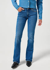 Damskie Spodnie Jeansowe Wrangler Bootcut Vintage Blue 112356394