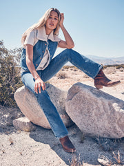 Damskie Spodnie Jeansowe Wrangler Bootcut Vintage Blue 112356394