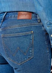 Damskie Spodnie Jeansowe Wrangler Bootcut Vintage Blue 112356394