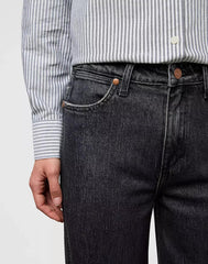 Damskie Spodnie Wrangler Loose Straight Black Sand 112371182