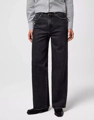 Damskie Spodnie Wrangler Loose Straight Black Sand 112371182