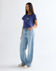 Damskie Spodnie Jeansowe Wrangler Loose Straight Blissful 112378205