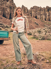 Damskie Spodnie Wrangler Loose Straight Silver Lake 112371183