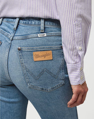 Damskie Spodnie Wrangler Straight Indigo Valley 112371169