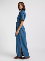 DAMSKIE SUKIENKA JEANSOWA LEE SS MAXI WESTERN DRESS BERRY BOWL 112363646